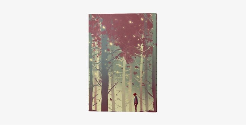 Man Standing In Beautiful Forest With Falling Leaves,illustration - Seeds Of Winter: An Artilect War Novel [book], transparent png download