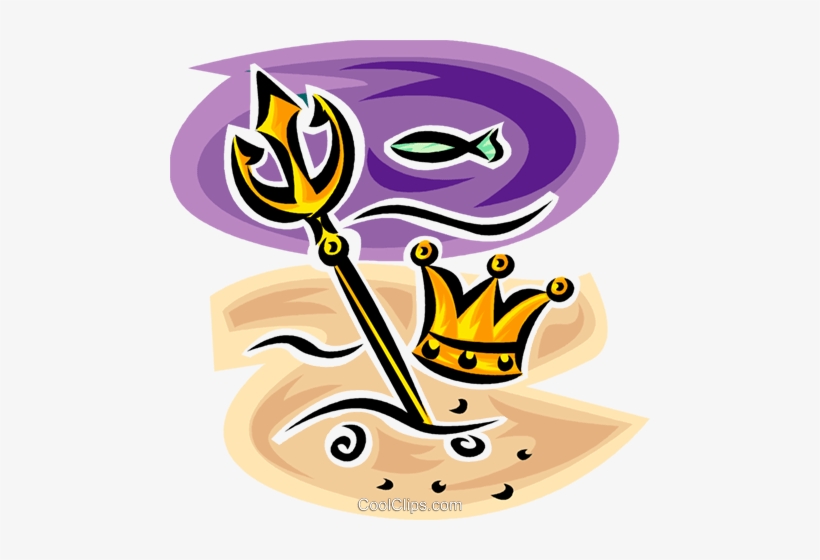 Poseidon's Trident And Crown, transparent png download