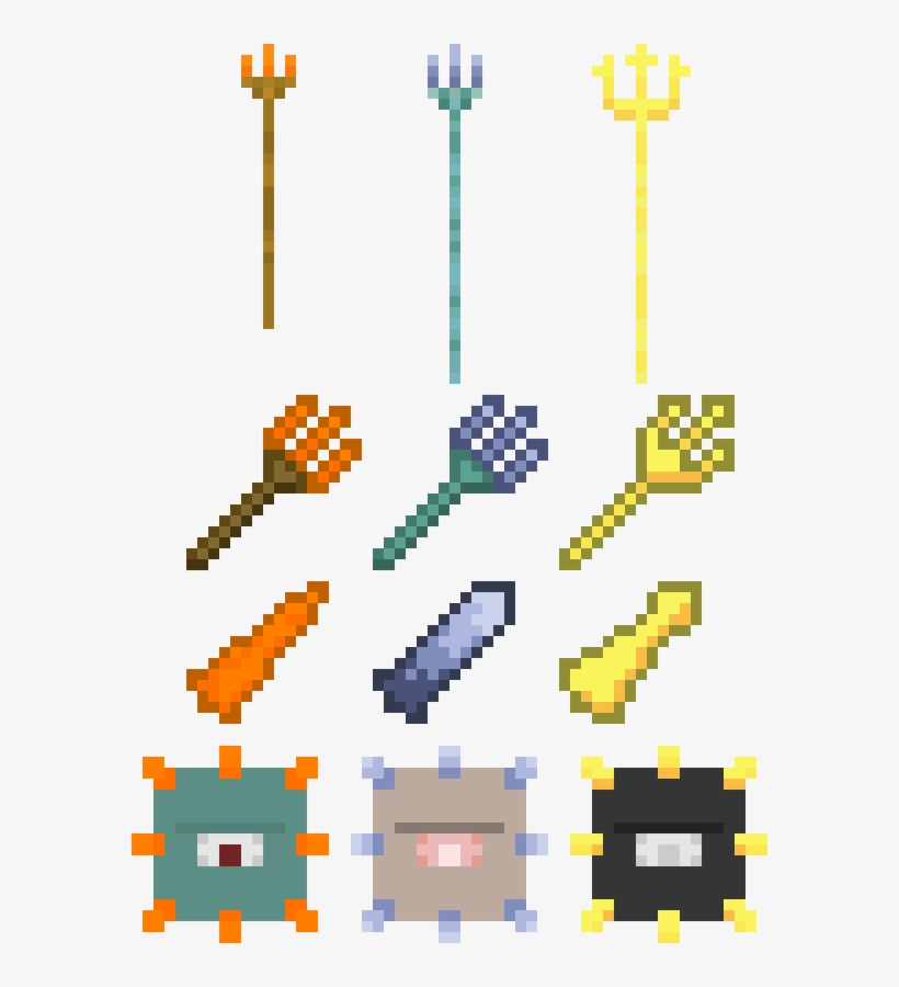 Mc Trident Concept - Mc Trident Pixel Art, transparent png download