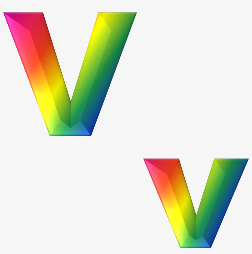 Letter V 3d Abc Alphabet Rainbow 787582 - Letra V Arco Iris, transparent png download