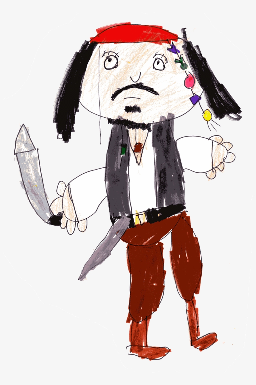 Captain Jack Sparrow From Pirates Of The Caribbean - Illustration, transparent png download