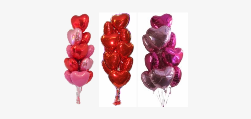 Valentine's Day Balloons - Pink Heart Helium Balloons, transparent png download