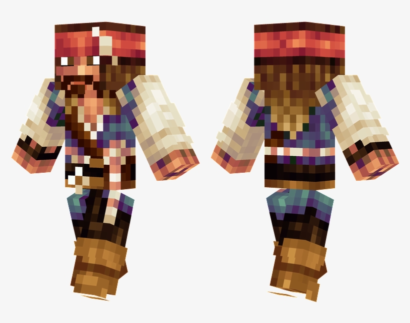 Captain Jack Sparrow - Minecraft Pirate Of The Caribbean, transparent png download