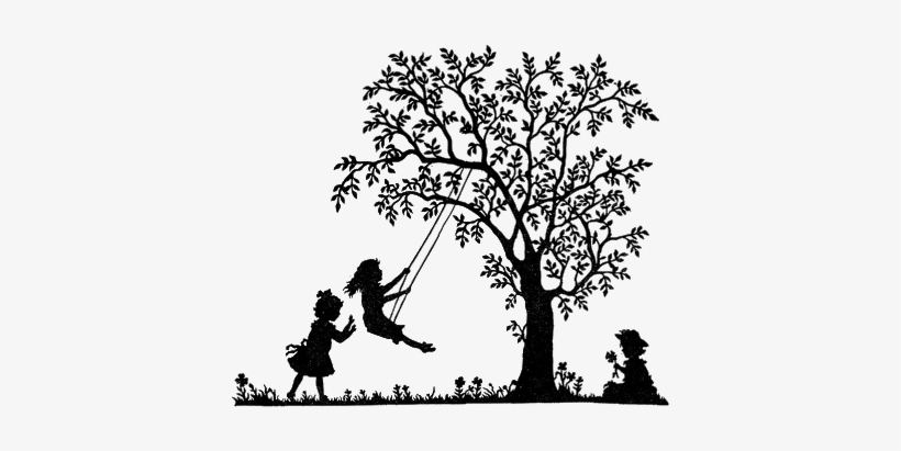 We're Already In A Girly Frame Of Mind, How About This - Girls On Swing Silhouette, transparent png download
