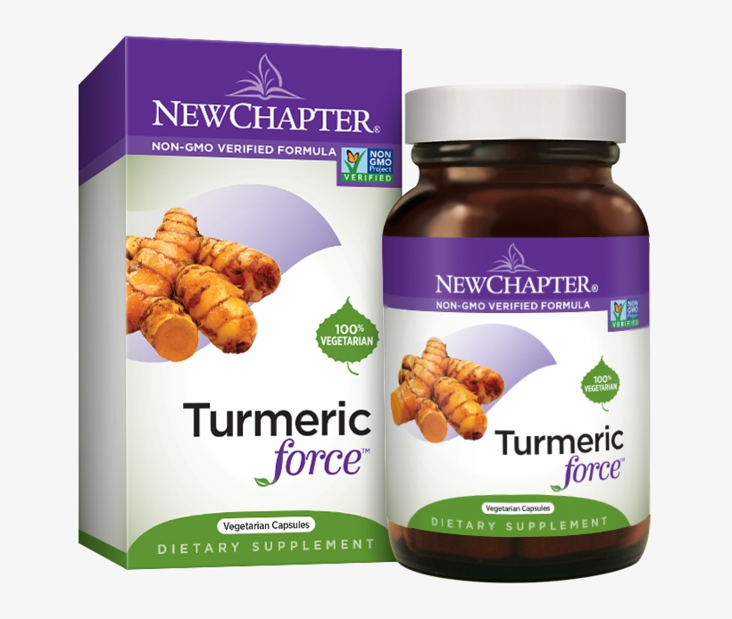 Turmeric Force Bottle And Packaging - New Chapter - Garlic Force - 30 Vegetarian Capsules, transparent png download