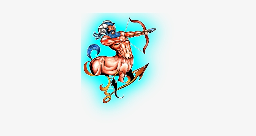 Colored Ink Sagittarius Tattoo Design - Sagittarius Tattoo Designs, transparent png download