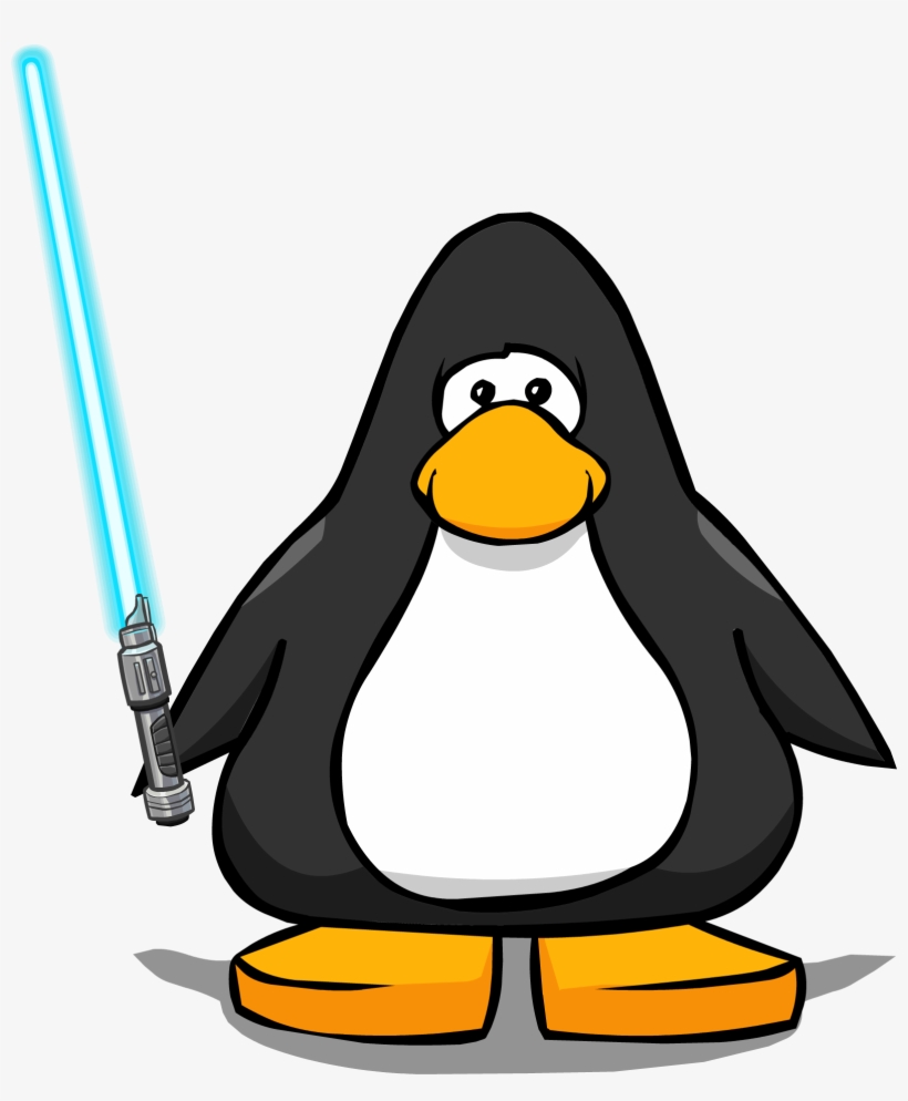 Blue Lightsaber Player Card - Penguin With Hard Hat, transparent png download