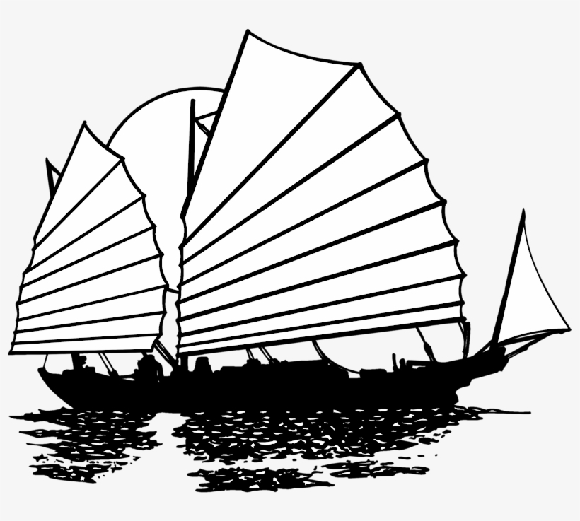 Junk Boat - Chinese Junk Boat Illustration, transparent png download