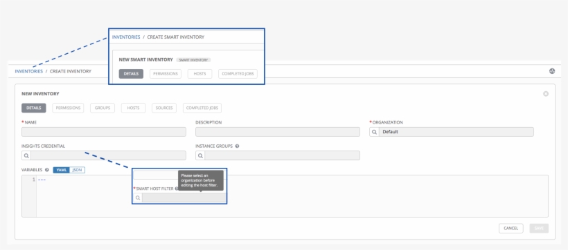Inventories Create New - Ansible Tower Instance Groups, transparent png download