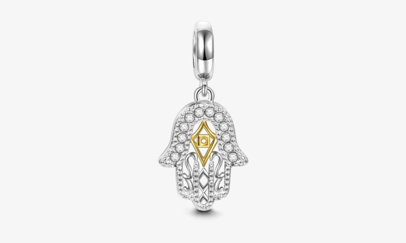 Hamsa Hand Pendant - Hamsa Hand Pendant Charm 925 Sterling Silver Swarovski, transparent png download