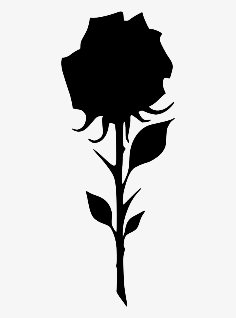 Silhouette Of Rose - Black Transparent Rose, transparent png download