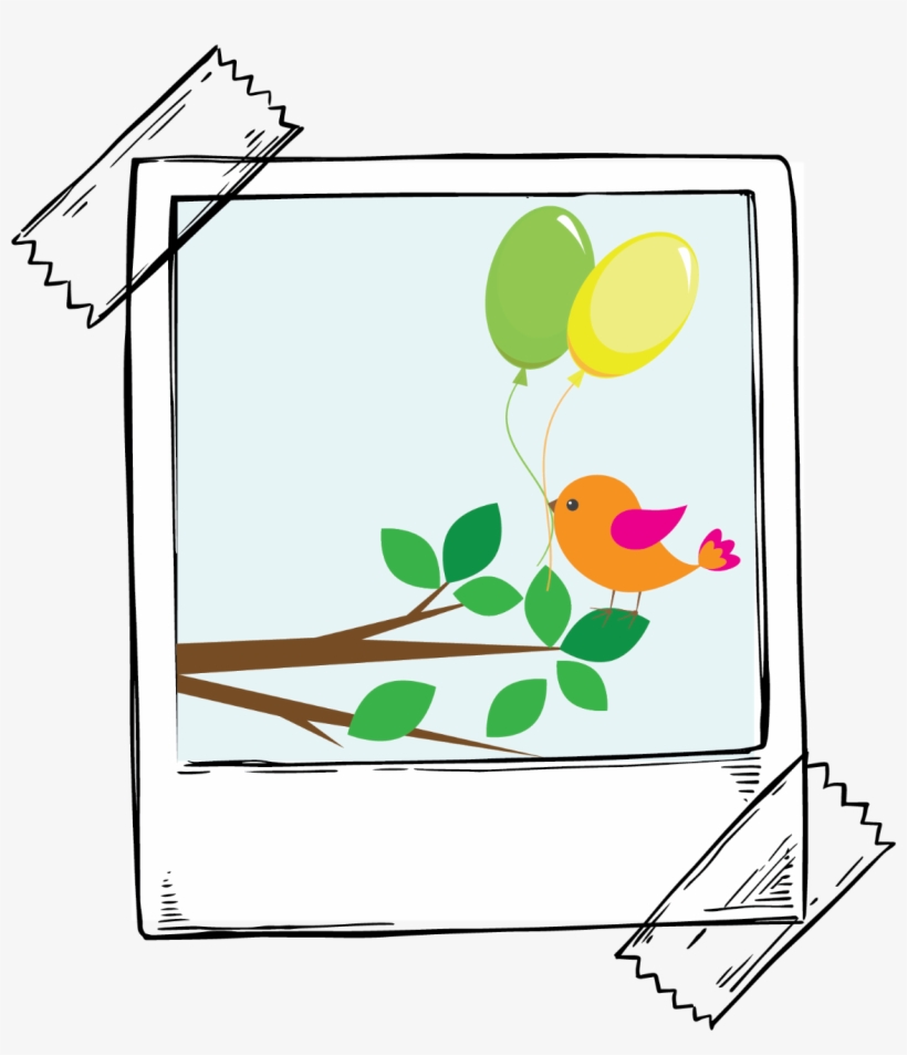 Poloroid Photo With Tape - Photograph, transparent png download