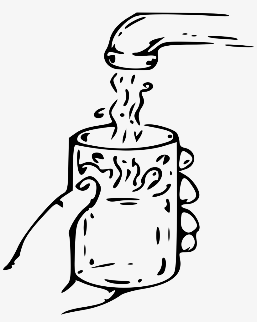 Water Glass Drawing At Getdrawings - Clip Art Black And White Water, transparent png download