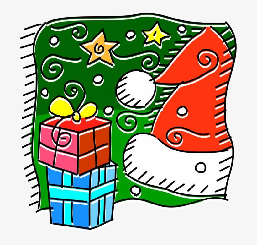 Vector Presents Holiday Png Black And White Library - Gift, transparent png download