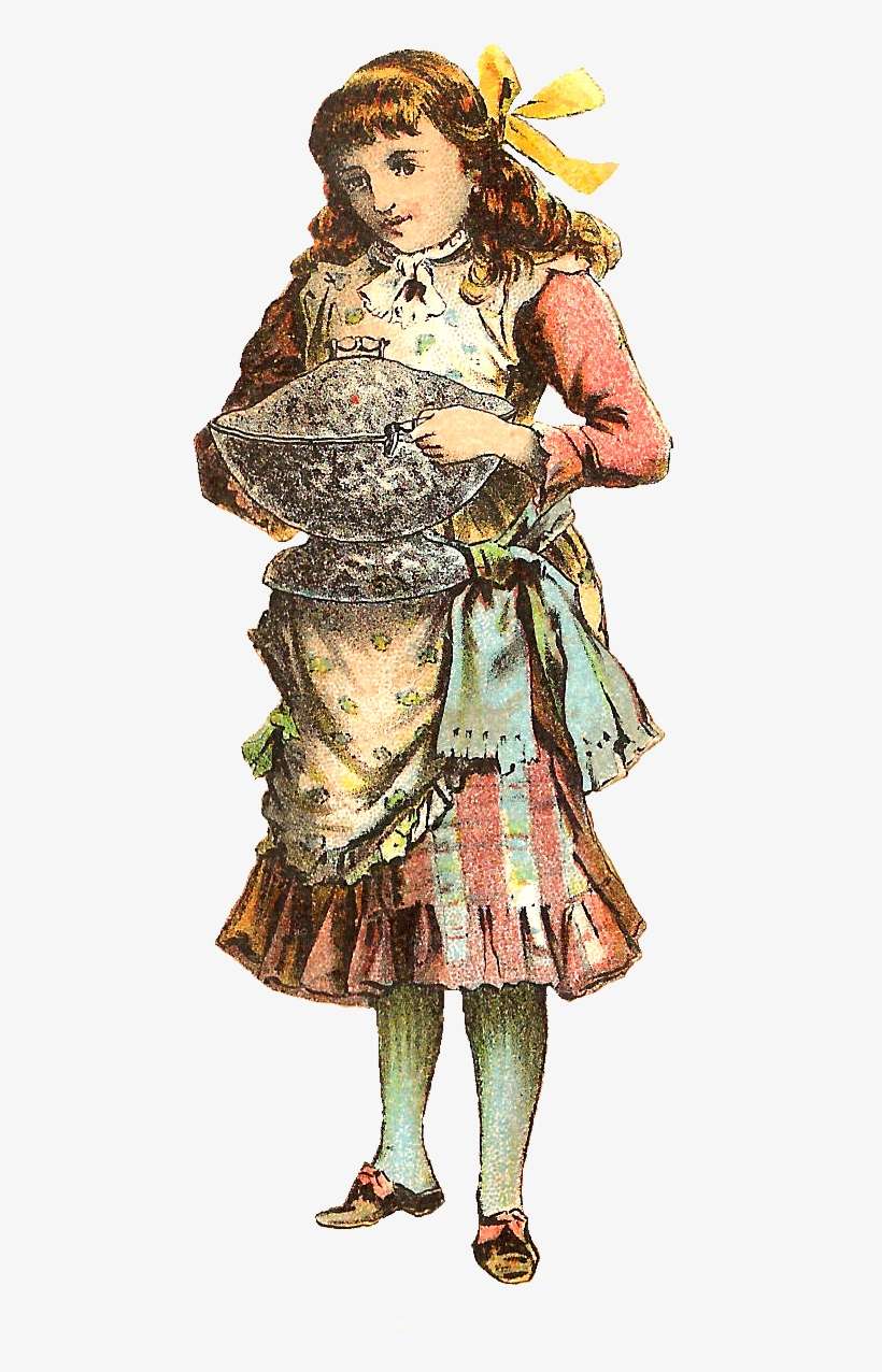 Clipart Vintage Girl Png - Illustration, transparent png download