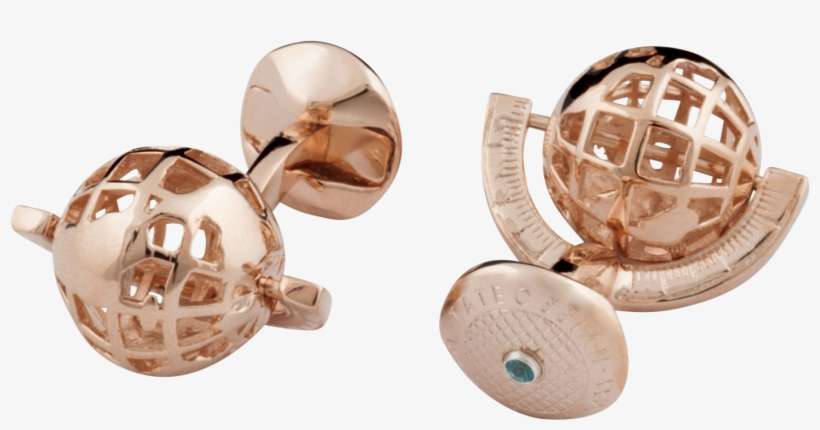 Rose Gold Globe Cufflink - Earrings, transparent png download