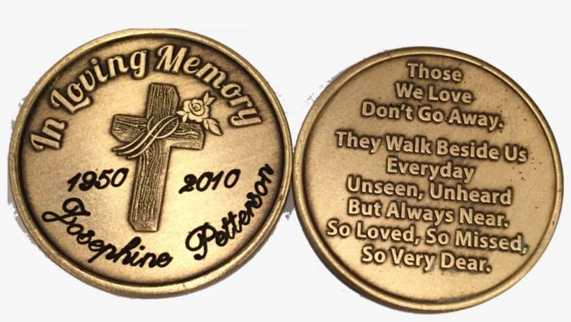 Engraved In Loving Memory Rose Cross Bronze Memorial - Rose Cross, transparent png download