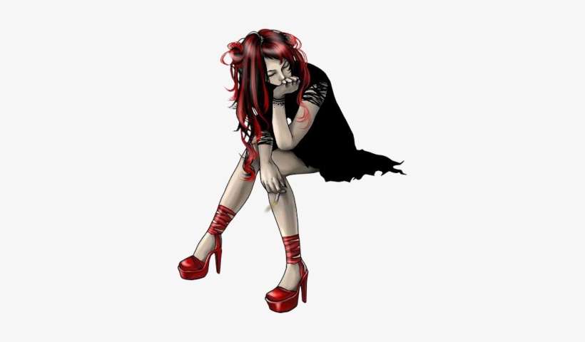 Goth-smoker - Gothic Girl Clipart Png, transparent png download