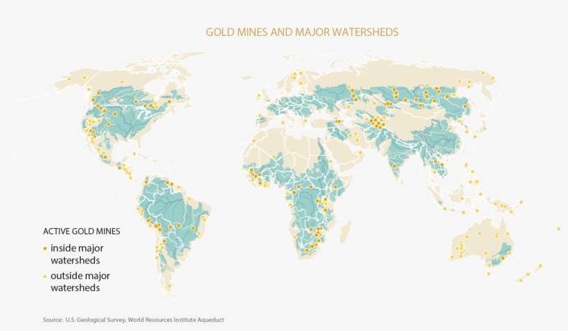 Fold Mines And Mahor Watersheds - World Map, transparent png download