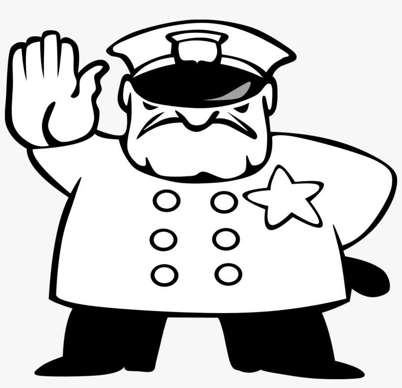Police Officer Clipart Black And White - Black And White Police, transparent png download