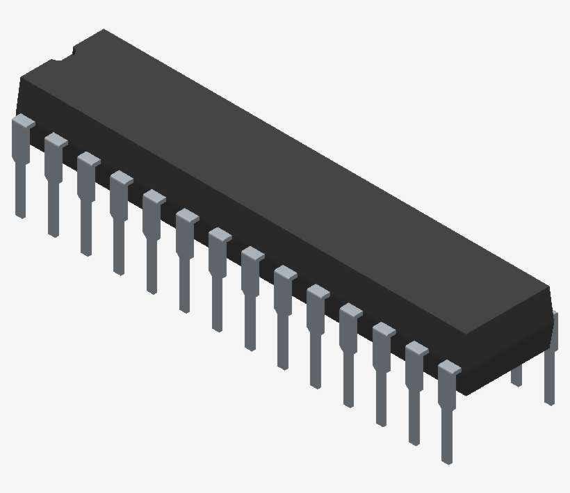 Pic24fj64gb002 I/sp - Microchip - 3d Model - Dual In - Atmega 328p 3d Model, transparent png download