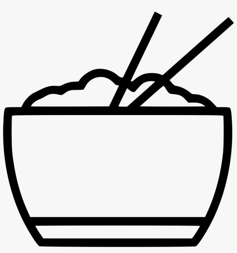 Rice Bowl Chopstick - Food In A Bowl Drawing, transparent png download