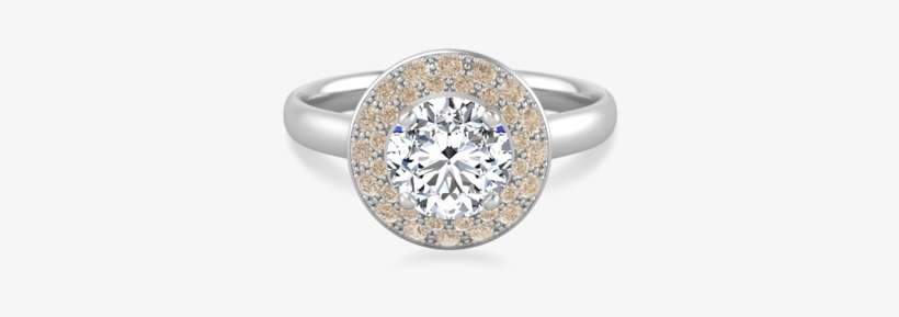 Customized Chrysanthemum Halo Ring - Engagement Ring, transparent png download