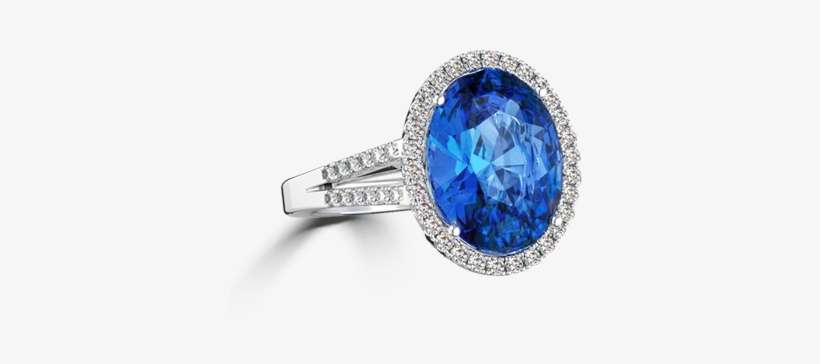 Halo Engagement Ring-blue Topaz - Ring, transparent png download