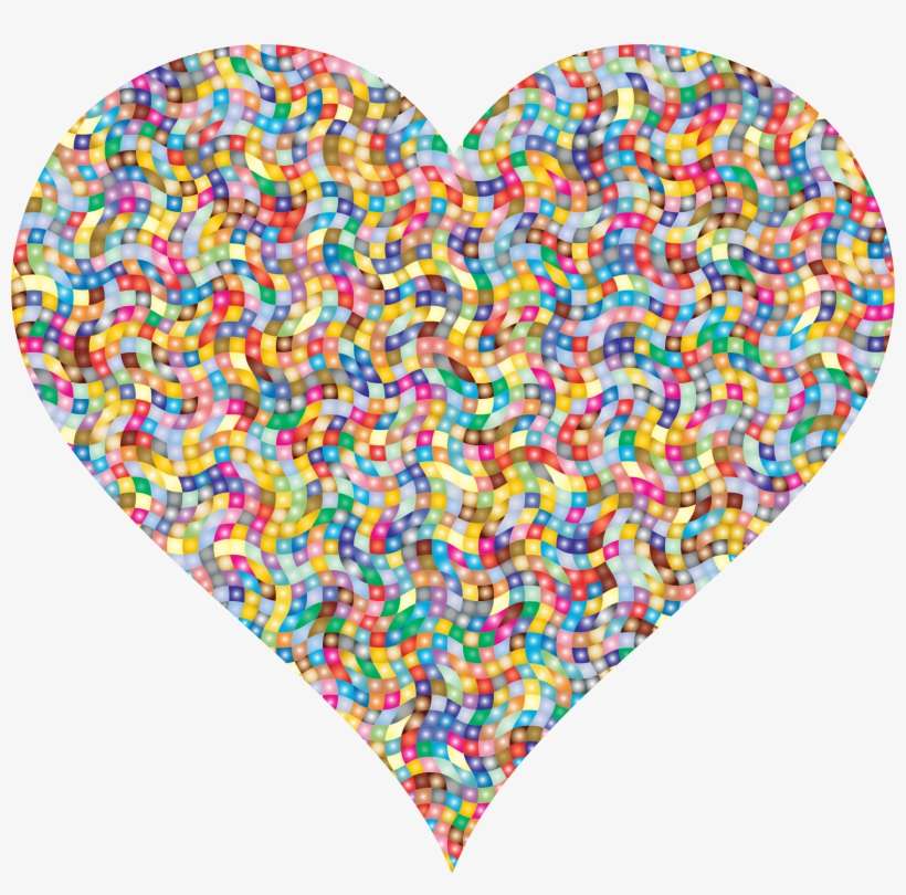 Colorful Heart Big Image Png - Confetti Heart, transparent png download