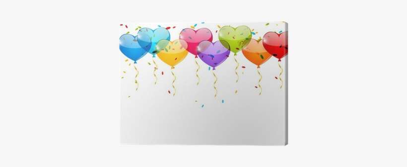 Heart Balloons Border For Your Design Canvas Print - Design, transparent png download