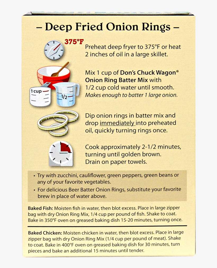 Don's Chuck Wagon Onion Ring Mix - Dons Chuck Wagon Onion Ring Mix, transparent png download