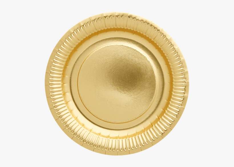Gold Foil Round Plates - Paper Plates Png, transparent png download