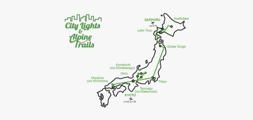 City Lights & Alpine Trails Walking Tour - Map, transparent png download
