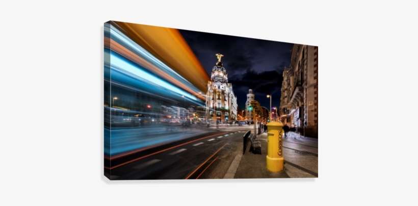 Madrid City Lights Iii Canvas Print - City Lights Photography, transparent png download
