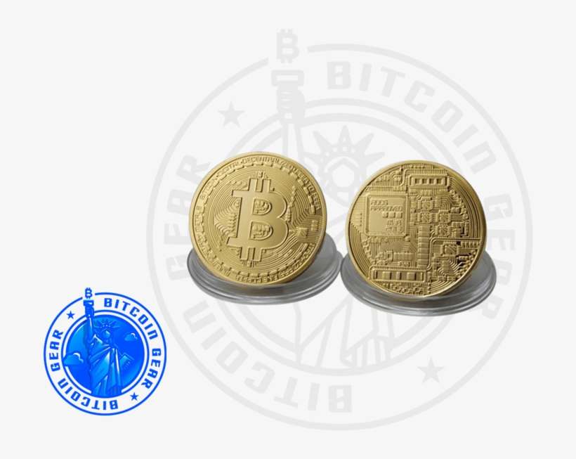 Jewelry Gold Gold Plated Or Silver Bitcoin Coin Collectible - Gold, transparent png download