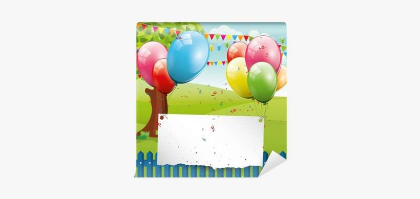 Colorful Birthday Background With Balloons And Place - Balloon, transparent png download