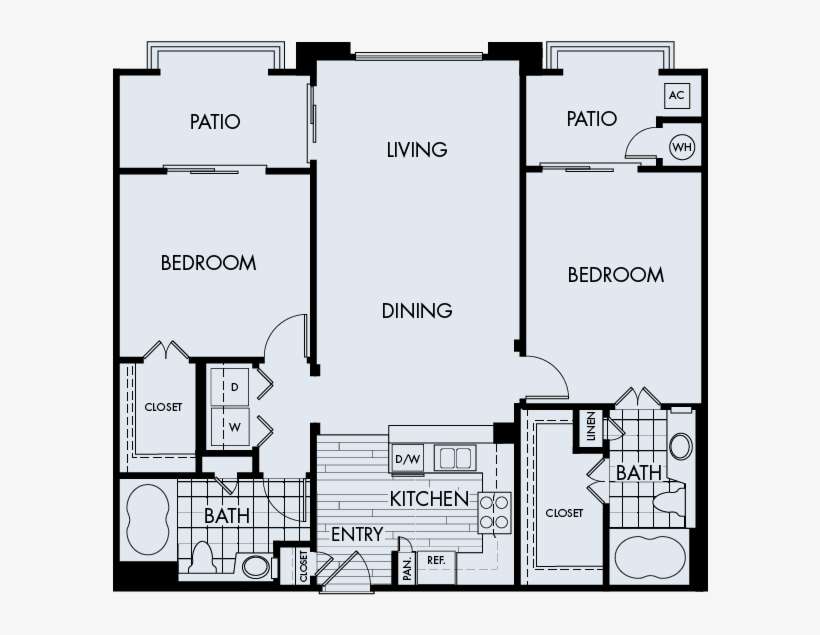 Plan 2b - City Lights At Town Center Apartments, transparent png download