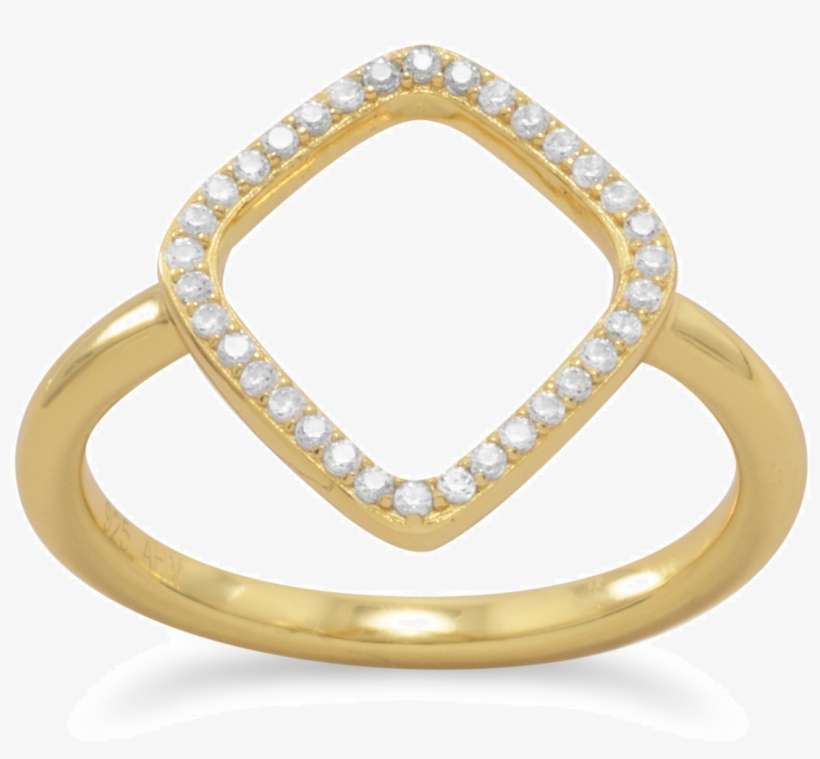 18 Karat Gold Plated Signity Cz Kite Design Ring - 18 Karat Gold Plated Signity Cz Kite Design Ring -, transparent png download