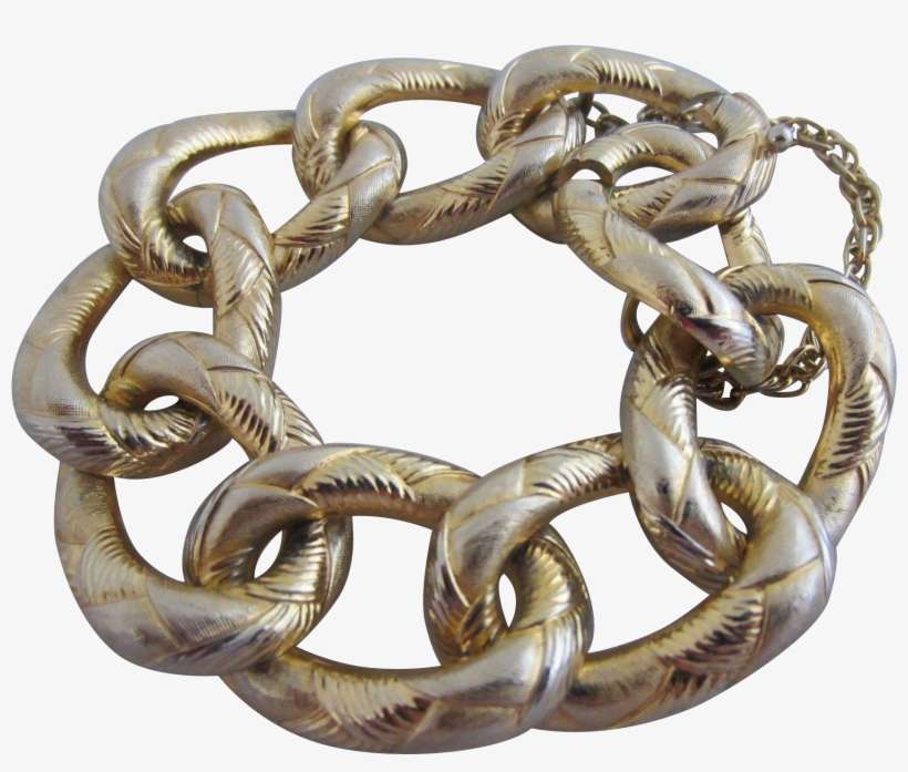 Grosse Germany 1961 Chunky Link Gold Plated Bracelet - Chain, transparent png download