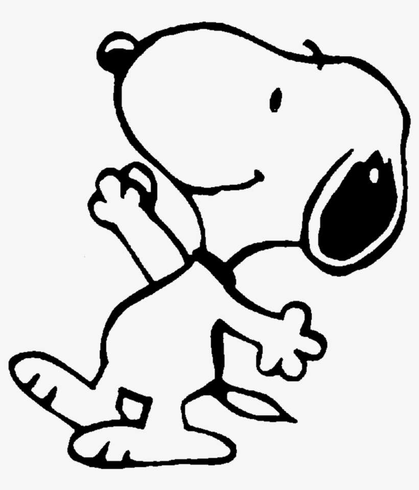 Happy Dog Drawing At Getdrawings - Snoopy Dog Black And White, transparent png download