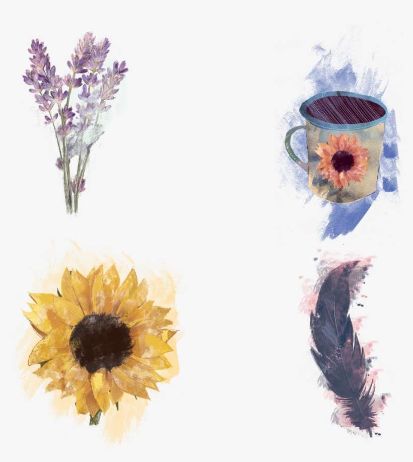 Use These Sample Clipart Items From The Watercolor - Cute Illustration Of A Sunflower On Brown Pendant Necklace, transparent png download