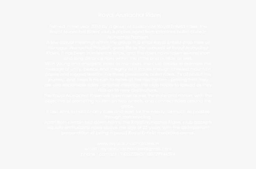 Royal Arunachal Riders Formed In The Year 2015 By A - Arunachal Pradesh, transparent png download