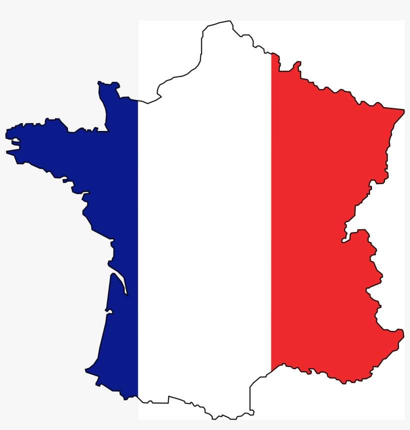 French - France Map Flag, transparent png download