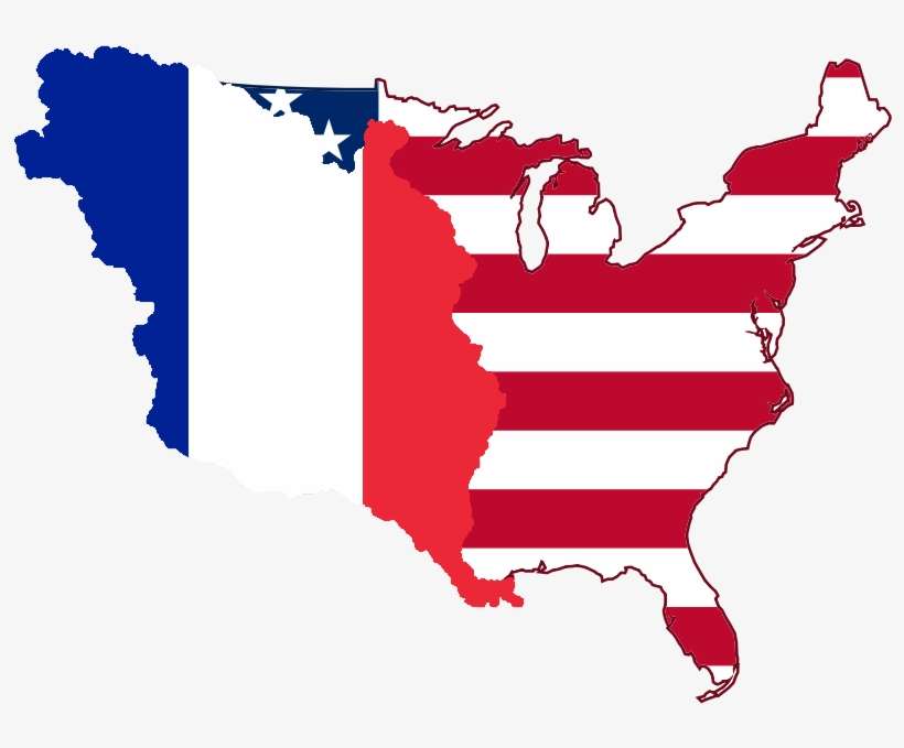 Flag Map Of America And French Louisiana - My Border My Choice, transparent png download