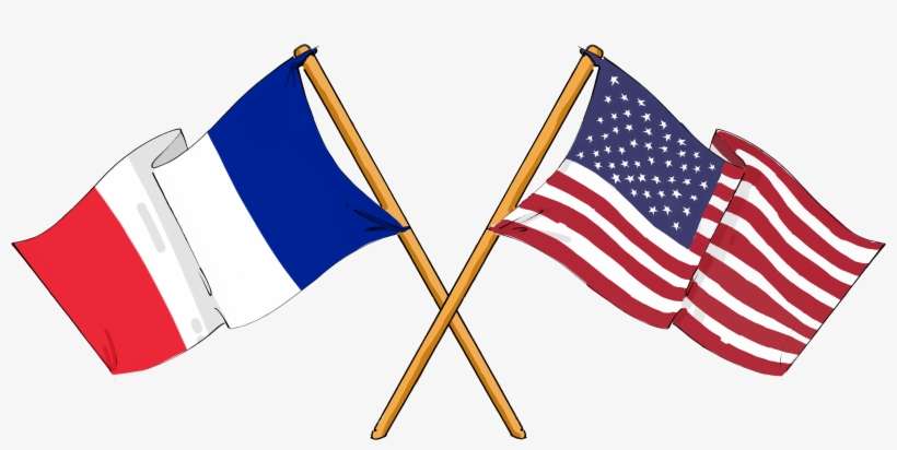 France Clipart Bastille Day - France And Us Flags, transparent png download