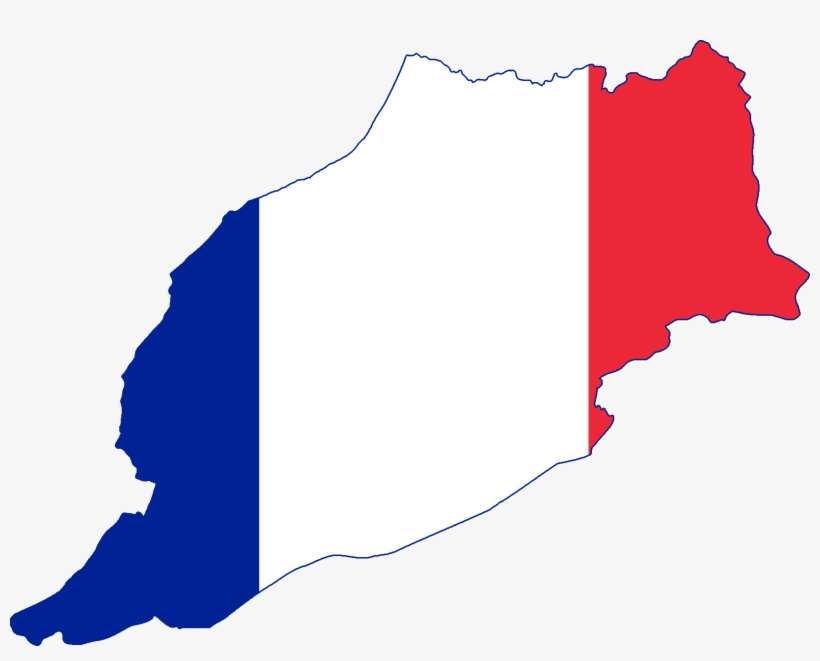 Flag Map Of French Morocco - Flag Map Of Morocco, transparent png download