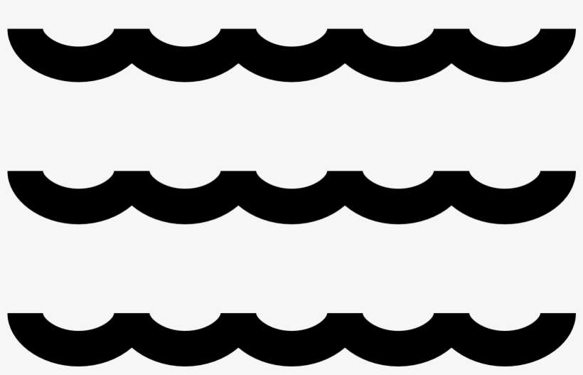 The Icon For Sea Waves Is Three Lines That Are Drawn - Water Body Icon Png, transparent png download