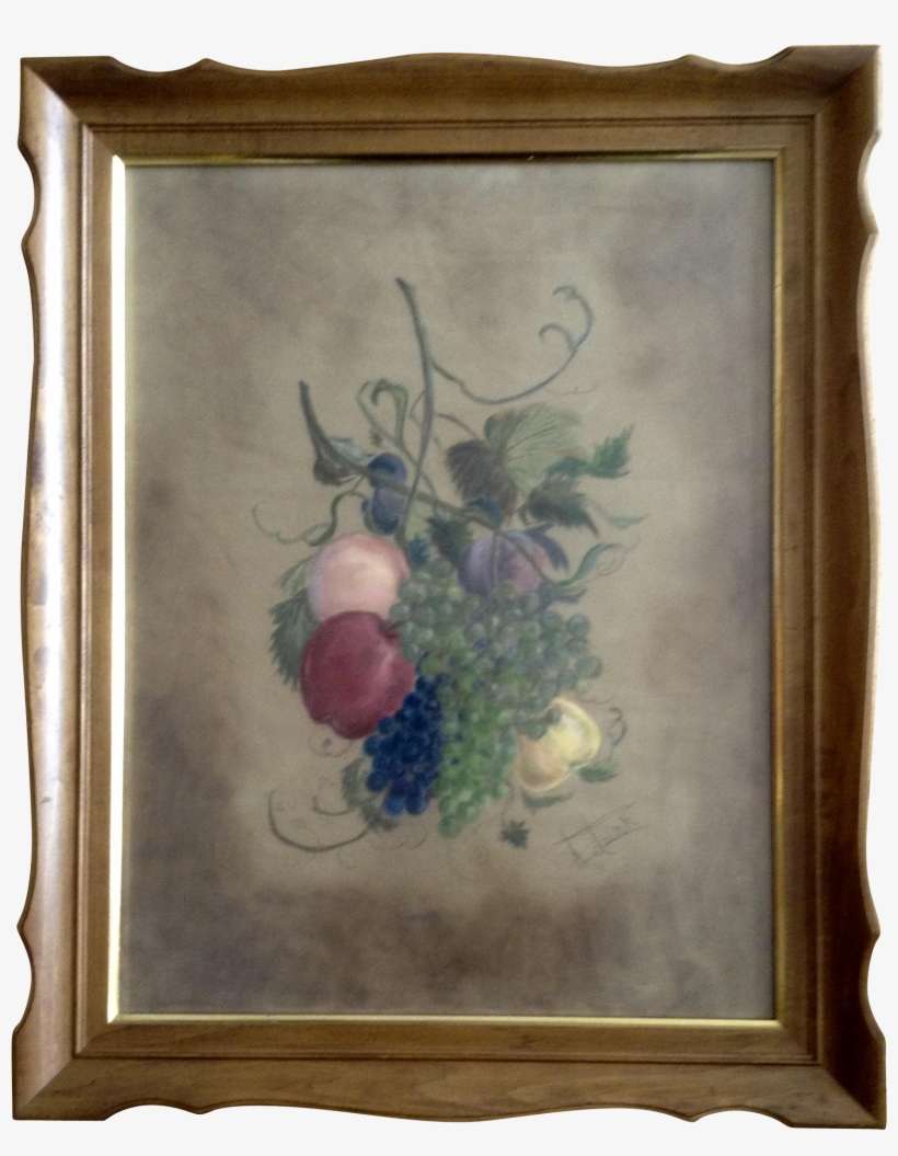 H Dunn, Large Still Life Pastel Drawing Of Grape Vines - Drawing, transparent png download