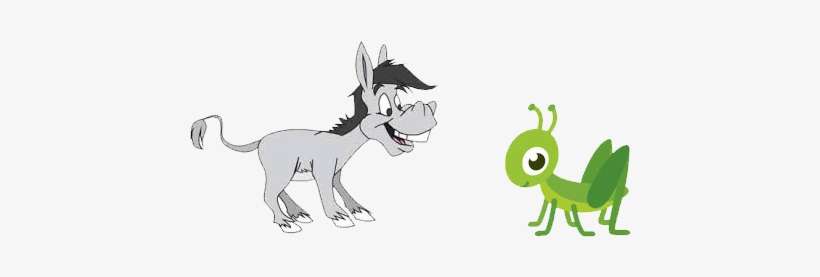 Aesop S The Ass And Famous Moral - Ass And The Grasshopper, transparent png download