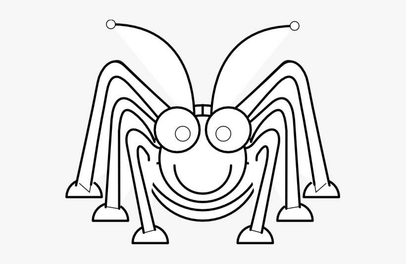 Grasshopper Clipart Face - Cartoon Grasshopper Black And White, transparent png download